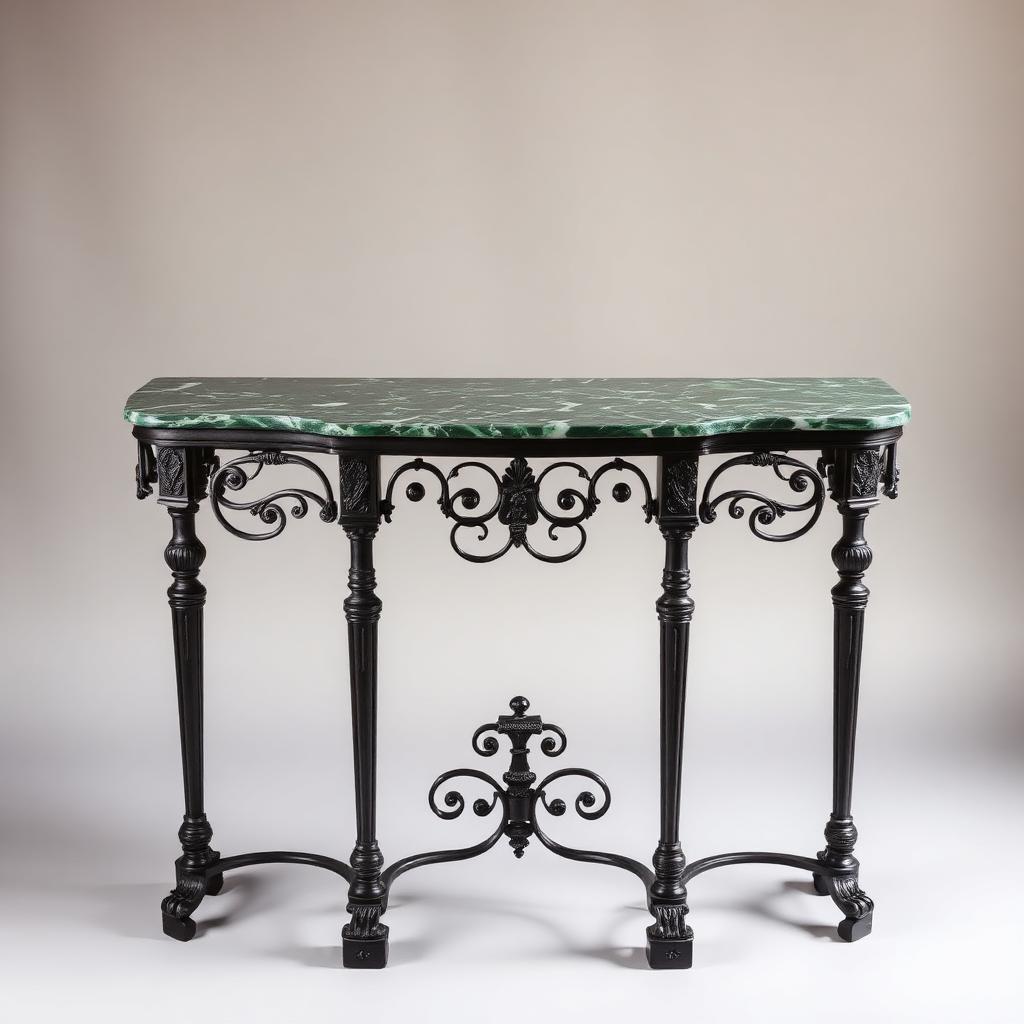 Marble Top Iron Console